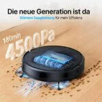 Saugroboter mit Wischfunktion / 4000Pa Saugkraft / Intelligente Reinigungsrouten / App-Steuerung / 150 Min. Laufzeit / Teppicherkennung / Einfache Wartung / Alexa & Google kompatibel – Bild 2