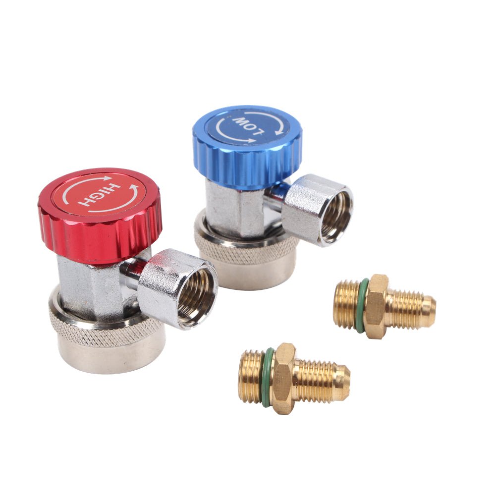 49fdc42582692936c6ab7f0f1c548e9c Einstellbarer AC R134A-Schnellkupplungsstecker Adapter hoch niedrig 1/4" – Bild 1