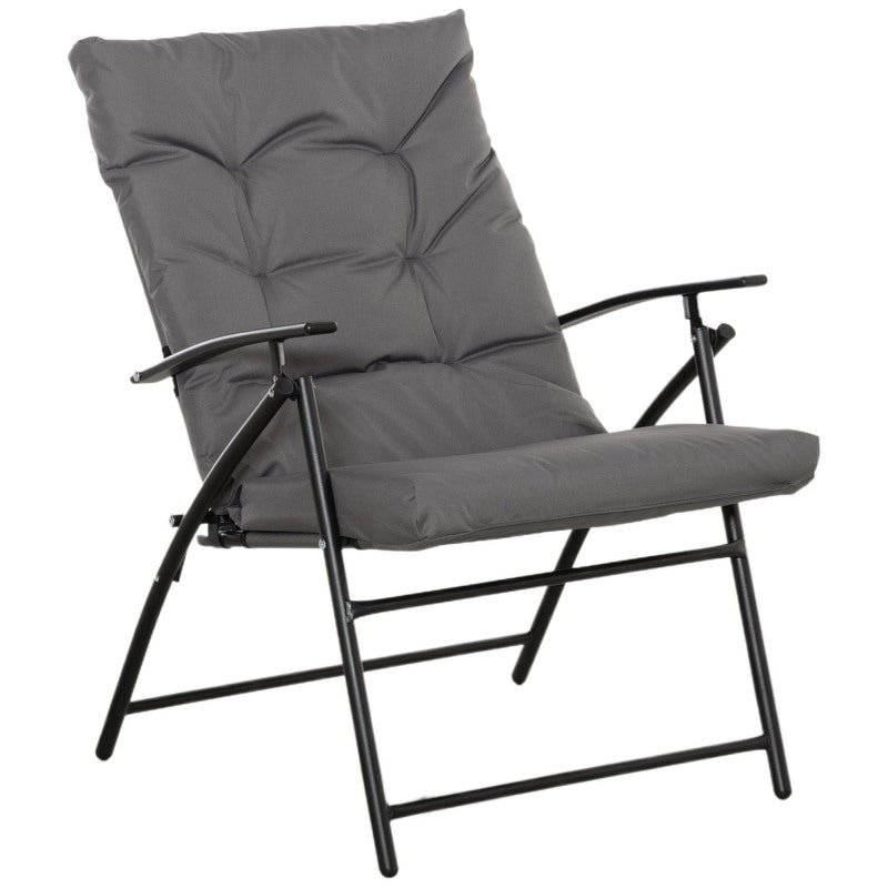 a2dd773a-ced6-44a5-bbfc-25db4ca17e60 Faltbarer Gartenstuhl mit Metallrahmen, Campingstuhl, verstellbarer Rückenlehne, Faltstuhl, Strand, Oxford, Grau – Bild 1