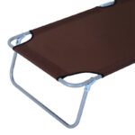 Sonnenliege Gartenliege klappbar mit Sonnenschutz Braun 187x58x36 cm für Terrasse & Balkon – Bild 8